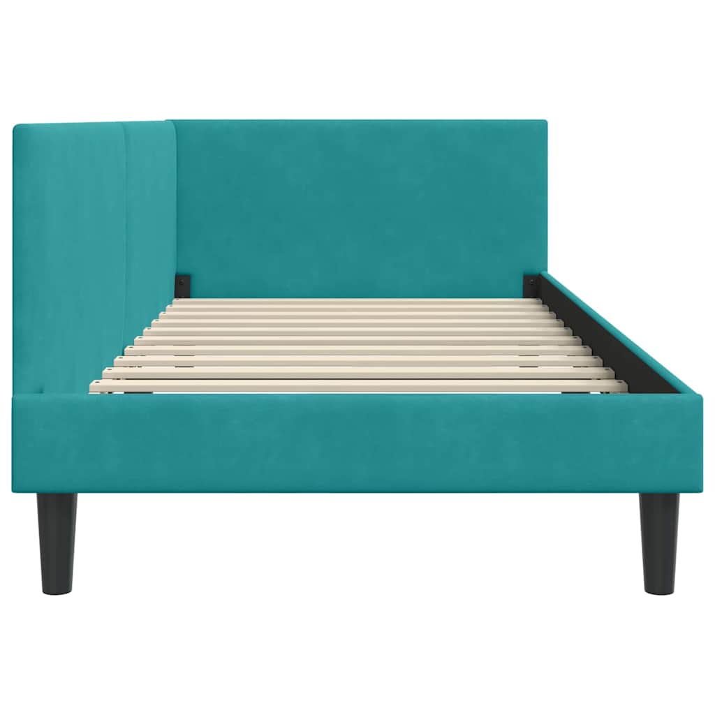 Kutni okvir kreveta Tirkizna 100 cm x 200 cm Baršun