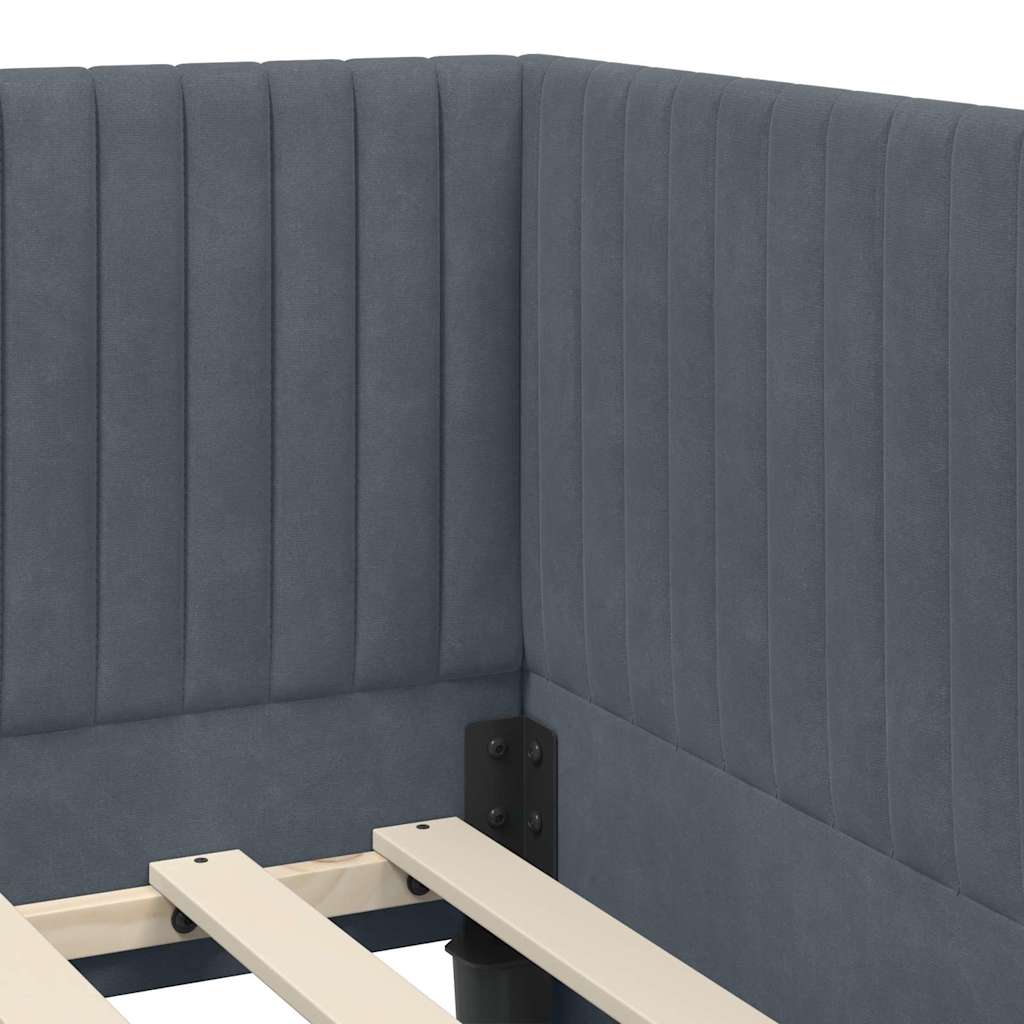 Kutni okvir kreveta Tamno siva 80 cm x 200 cm Baršun
