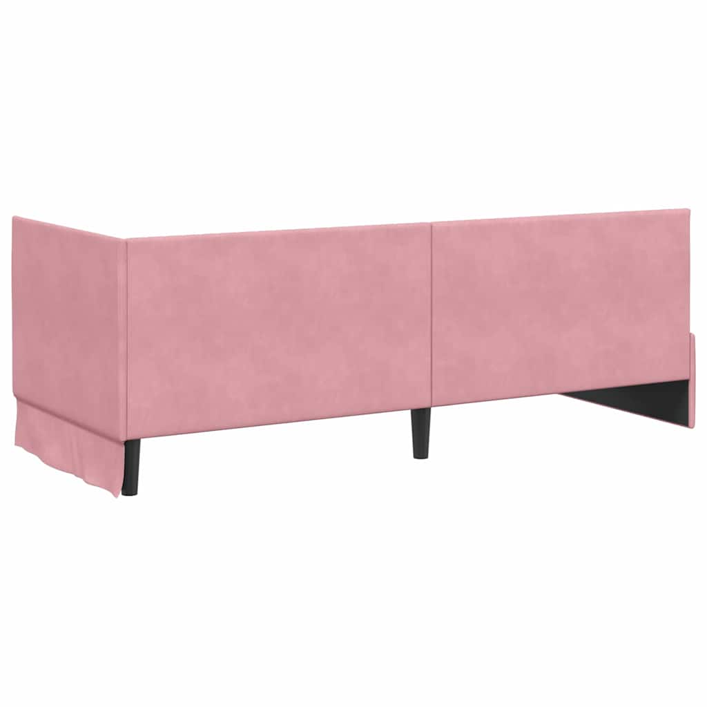 Kutni okvir kreveta Ružičasta 80 cm x 200 cm Baršun