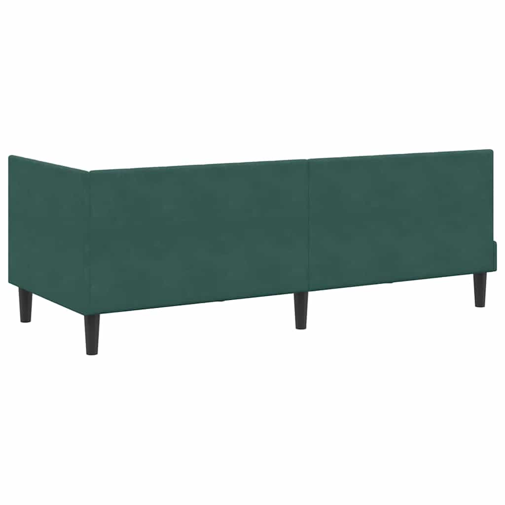 Kutni okvir kreveta Tamnozelena 80 cm x 200 cm Baršun
