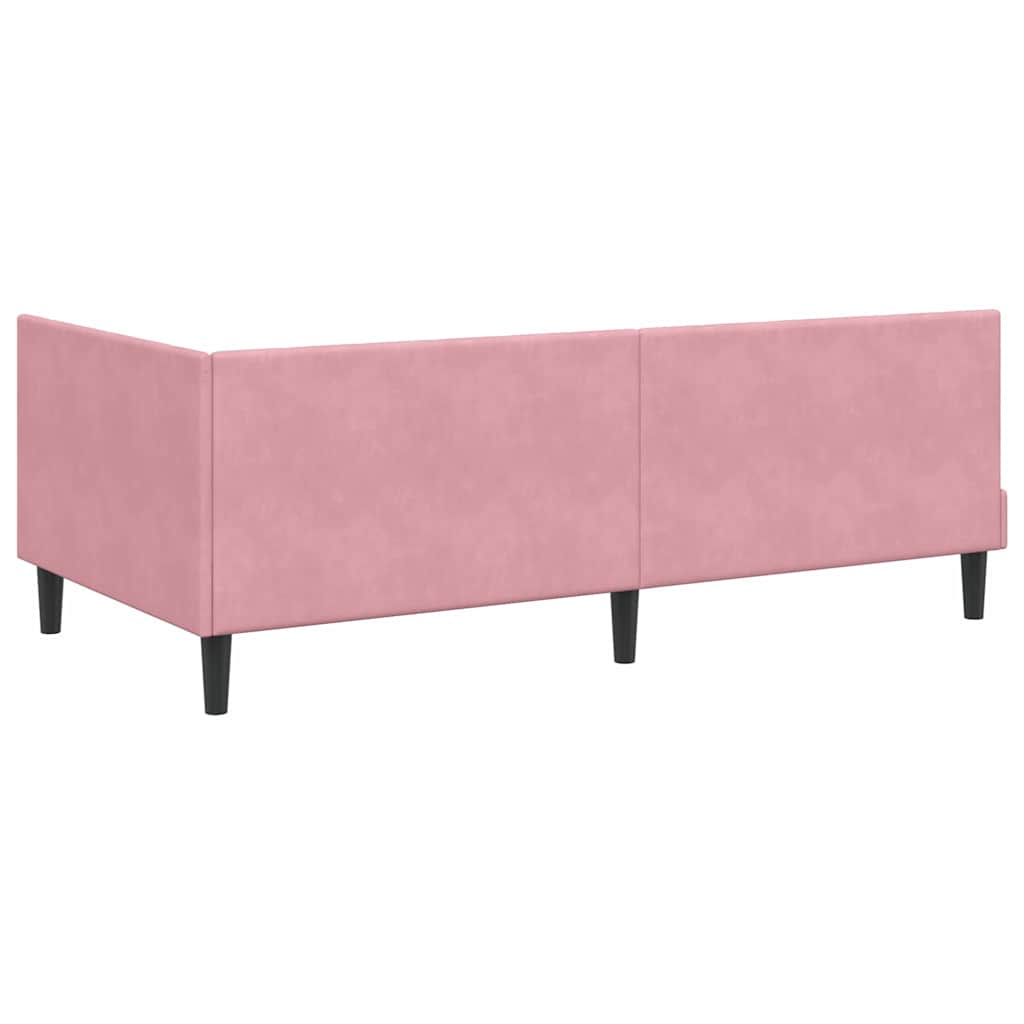 Kutni okvir kreveta Ružičasta 90 cm x 200 cm Baršun