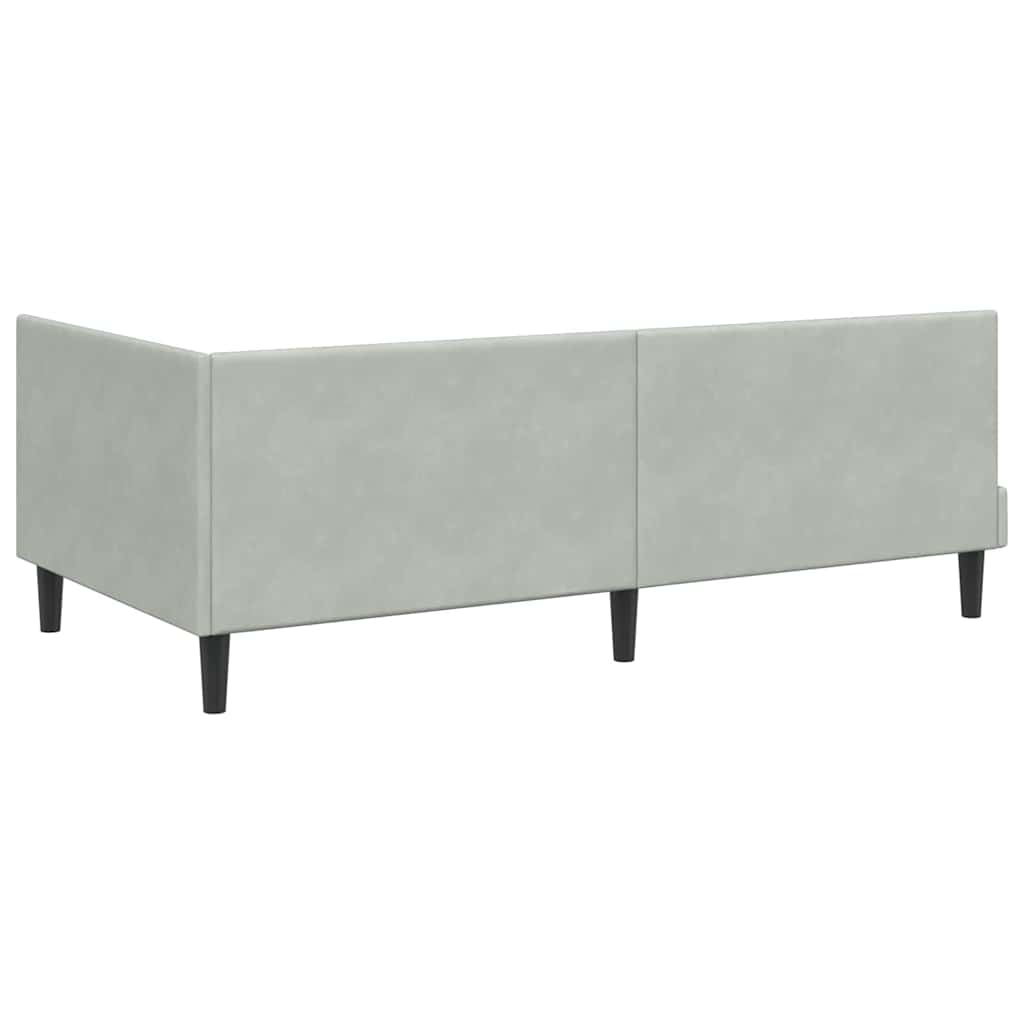Kutni okvir kreveta Svijetlo siva 90 cm x 200 cm Baršun