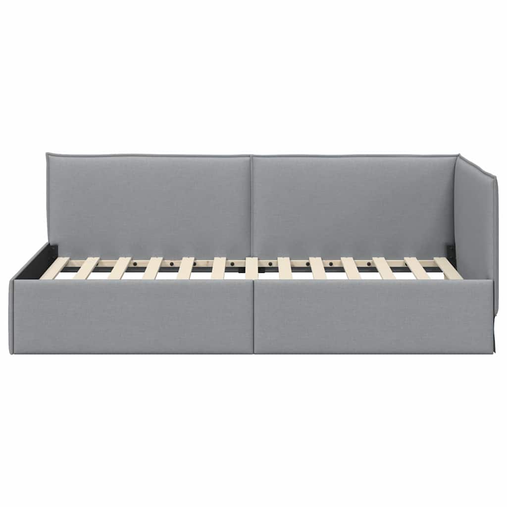 Kutni okvir kreveta Svijetlo siva 100 x 200 cm tkanina