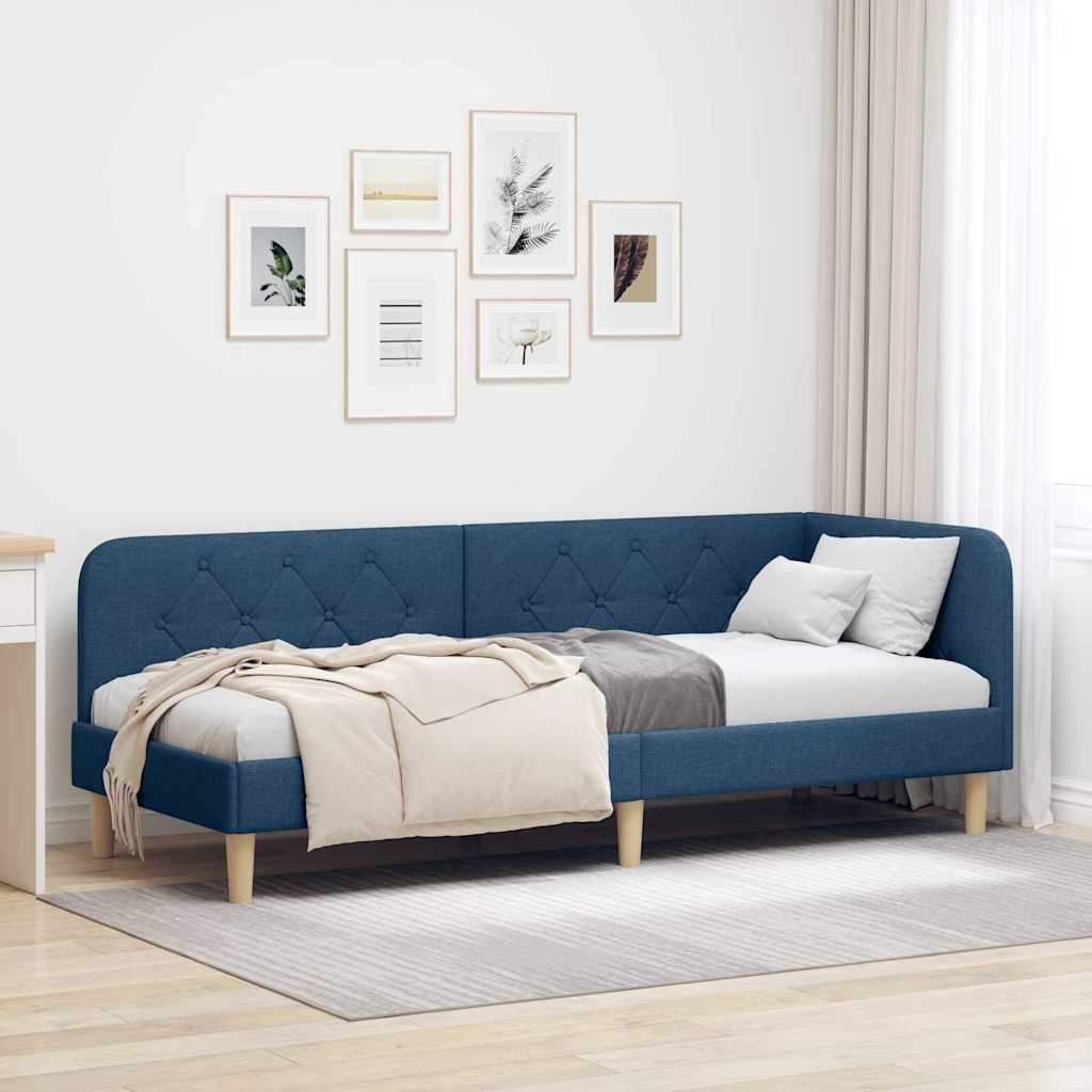 Kutni okvir kreveta Plava 80 x 200 cm tkanina