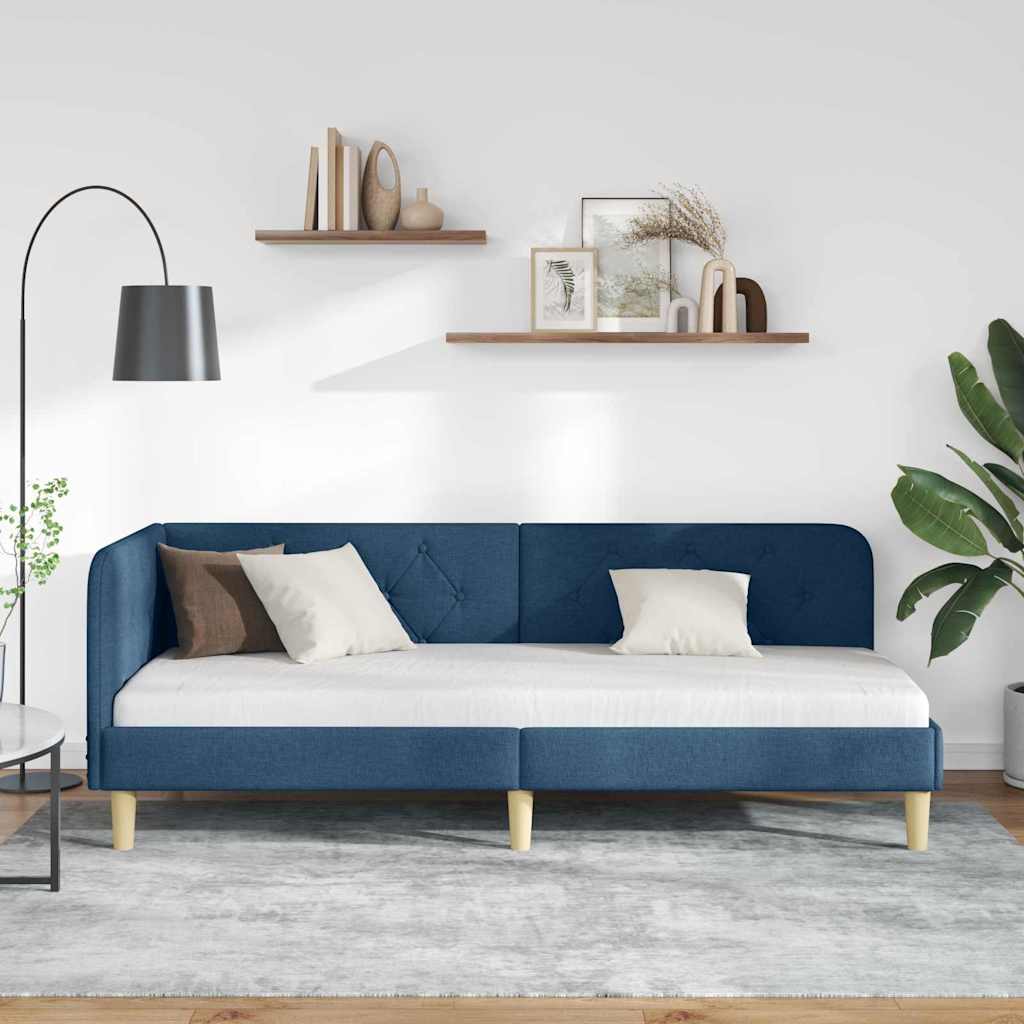 Kutni okvir kreveta Plava 80 x 200 cm tkanina