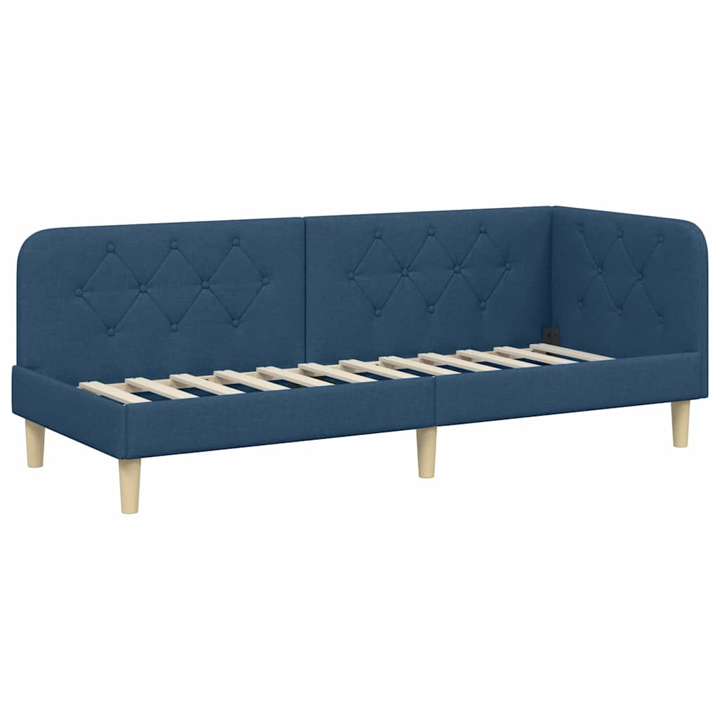 Kutni okvir kreveta Plava 80 x 200 cm tkanina