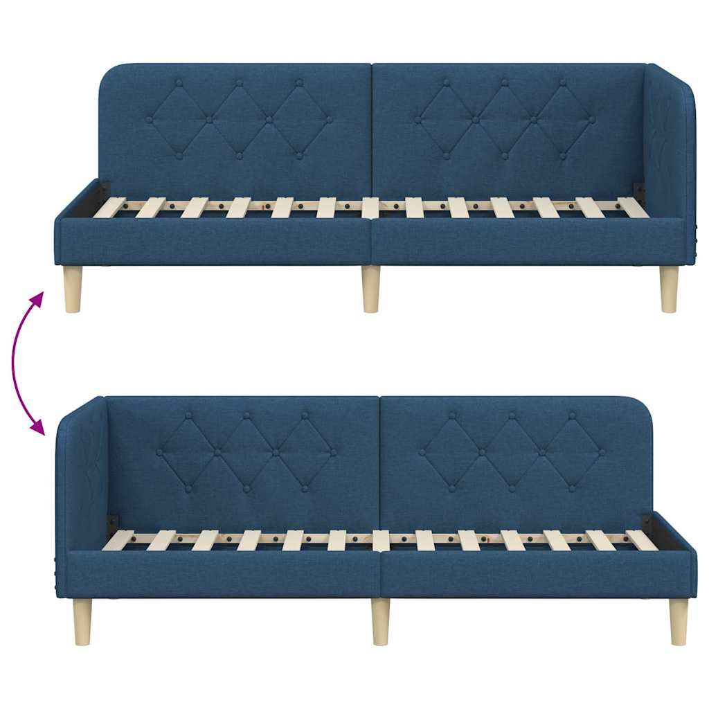 Kutni okvir kreveta Plava 80 x 200 cm tkanina