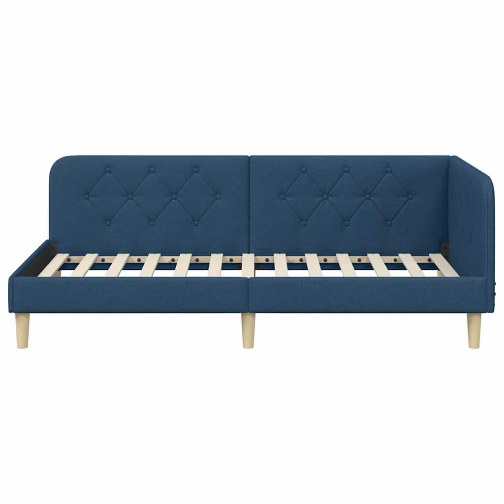 Kutni okvir kreveta Plava 90 x 200 cm tkanina
