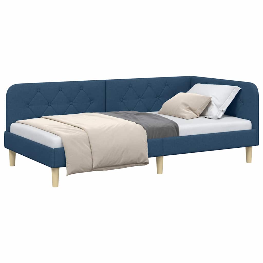Kutni okvir kreveta Plava 90 x 200 cm tkanina