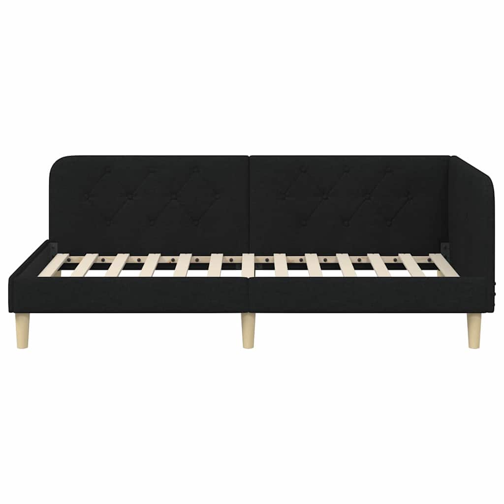 Kutni okvir kreveta Crna 100 x 200 cm tkanina