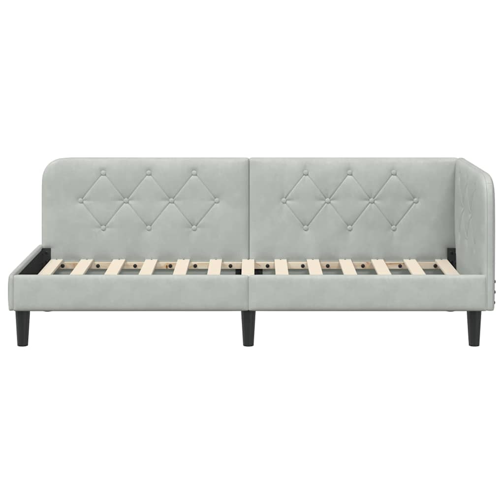 Kutni okvir kreveta Svijetlo siva 80 x 200 cm Baršun