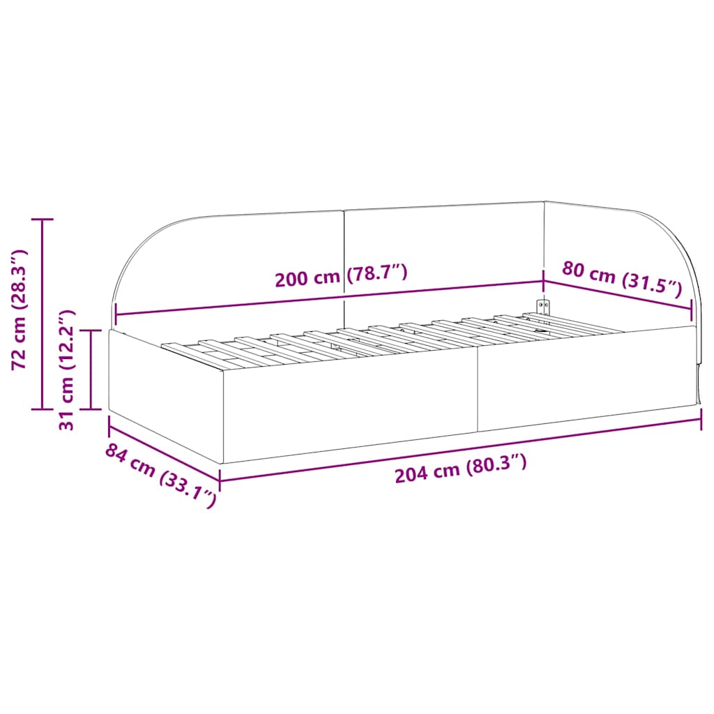 Kutni okvir kreveta Ružičasta 80 x 200 cm Baršun