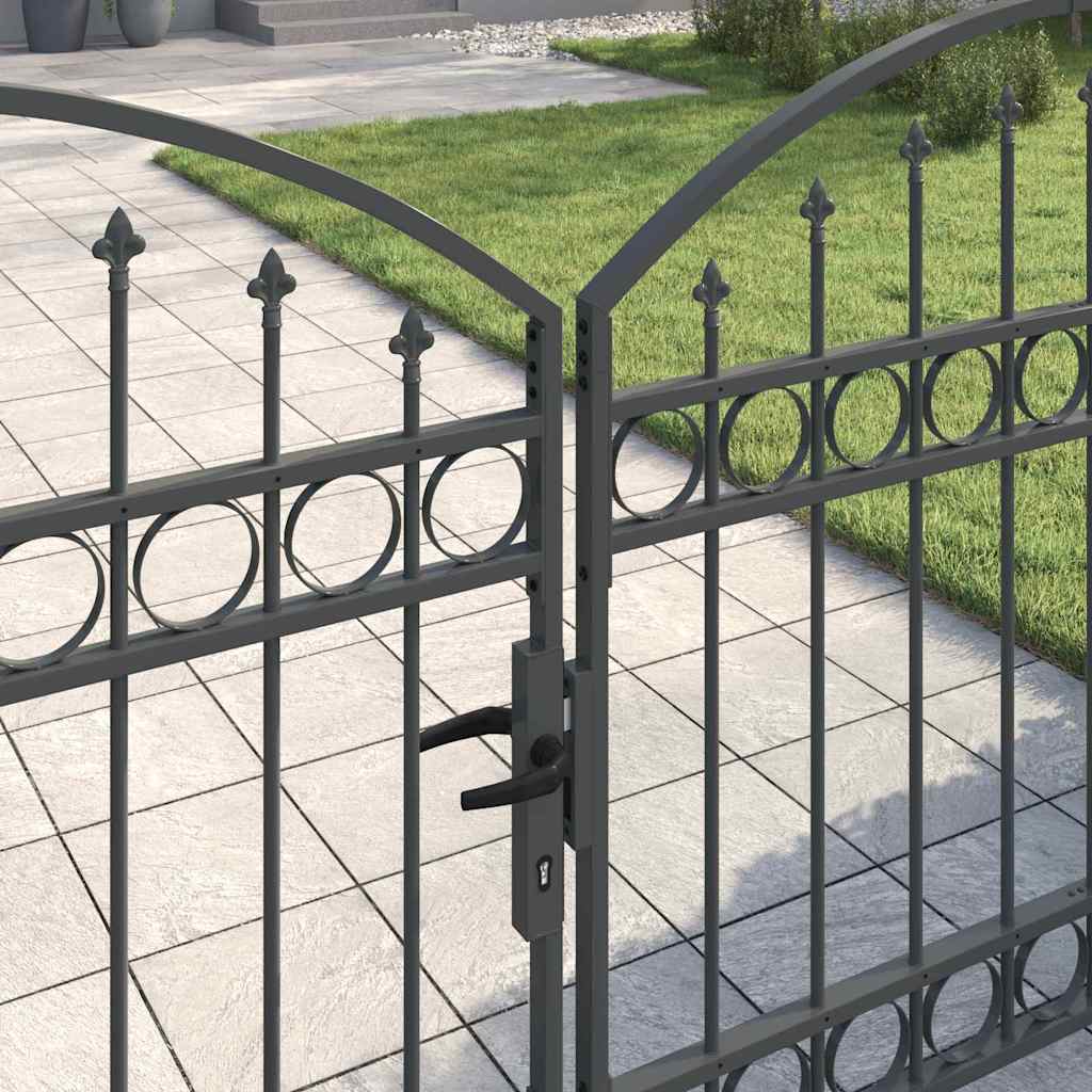 Ogradna vrata ASSEN 301 x 175,5 cm Čelik Siva