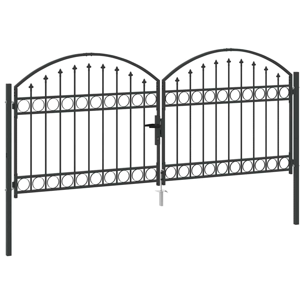 Ogradna vrata ASSEN 301 x 175,5 cm Čelik Siva
