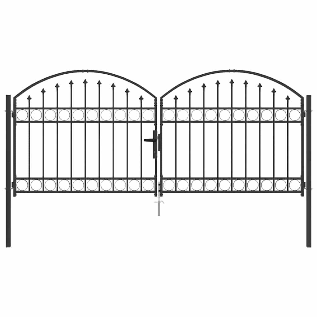 Ogradna vrata ASSEN 301 x 175,5 cm Čelik Siva