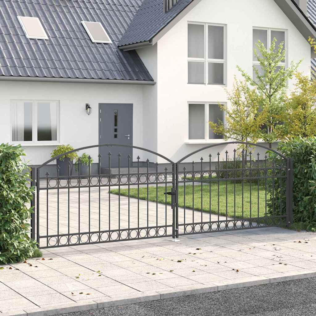 Ogradna vrata ASSEN 401 x 175,5 cm Čelik Može se zaključati