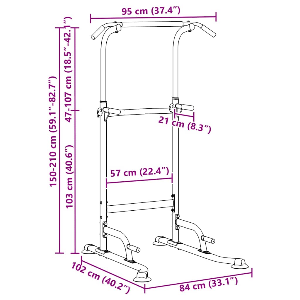 Power toranj za dipove Crna 102 x 95 x 210 cm