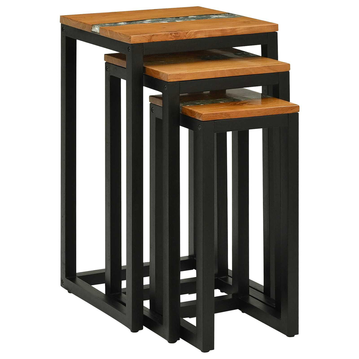 Stol za slaganje 3 pcs Smeđa Čvrsto teak drvo