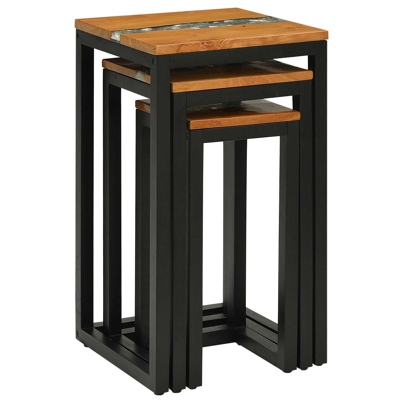 Stol za slaganje 3 pcs Smeđa Čvrsto teak drvo
