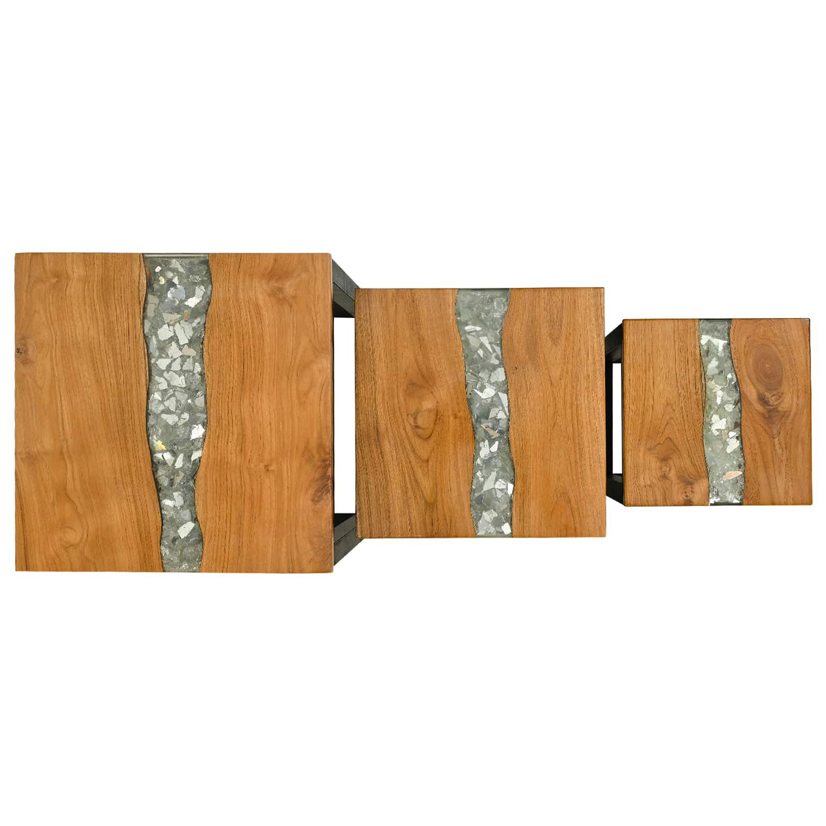Stol za slaganje 3 pcs Smeđa Čvrsto teak drvo