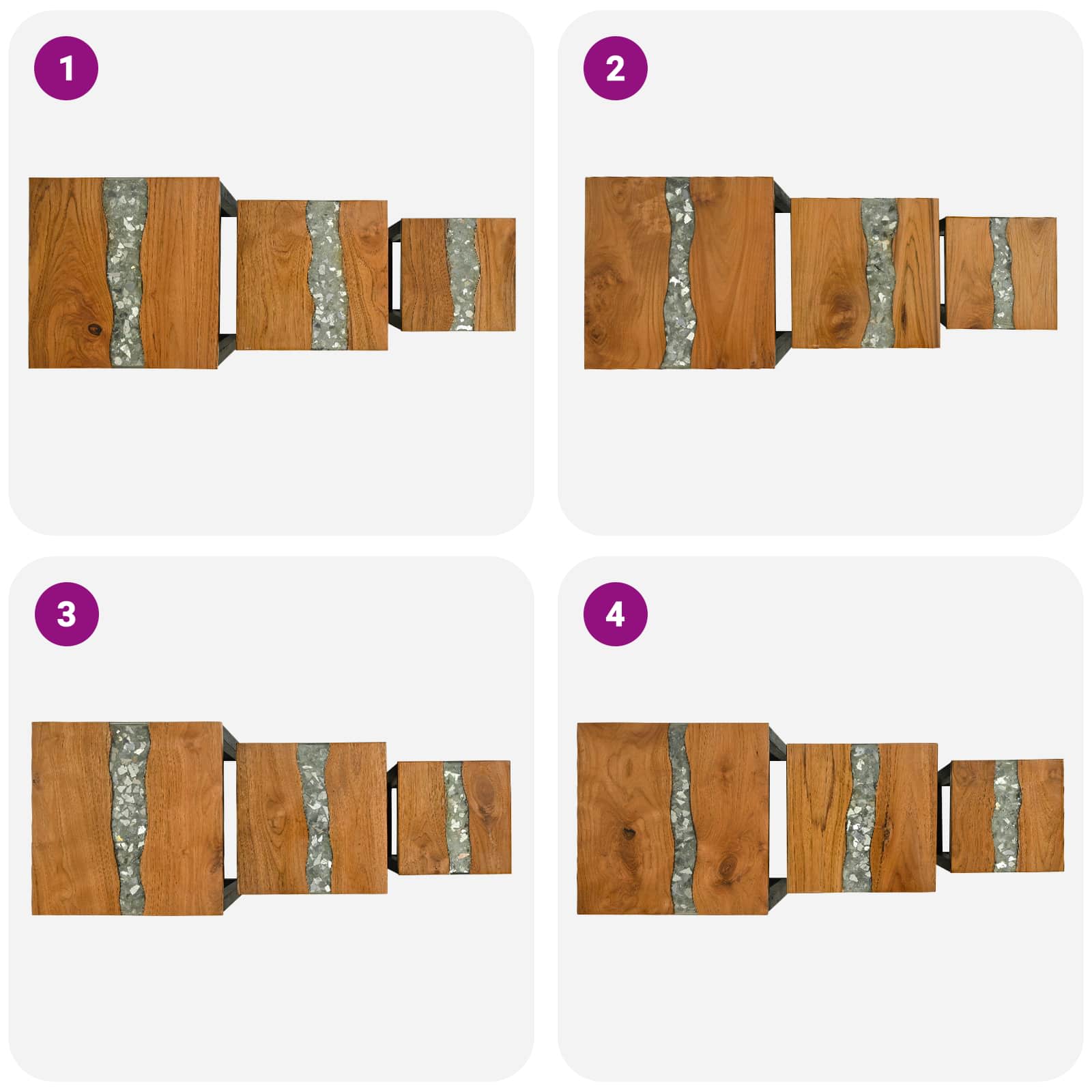 Stol za slaganje 3 pcs Smeđa Čvrsto teak drvo
