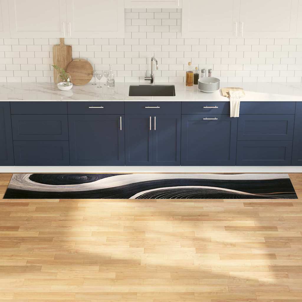 Kuhinjski Tepih Crna 300 x 60 cm Baršun