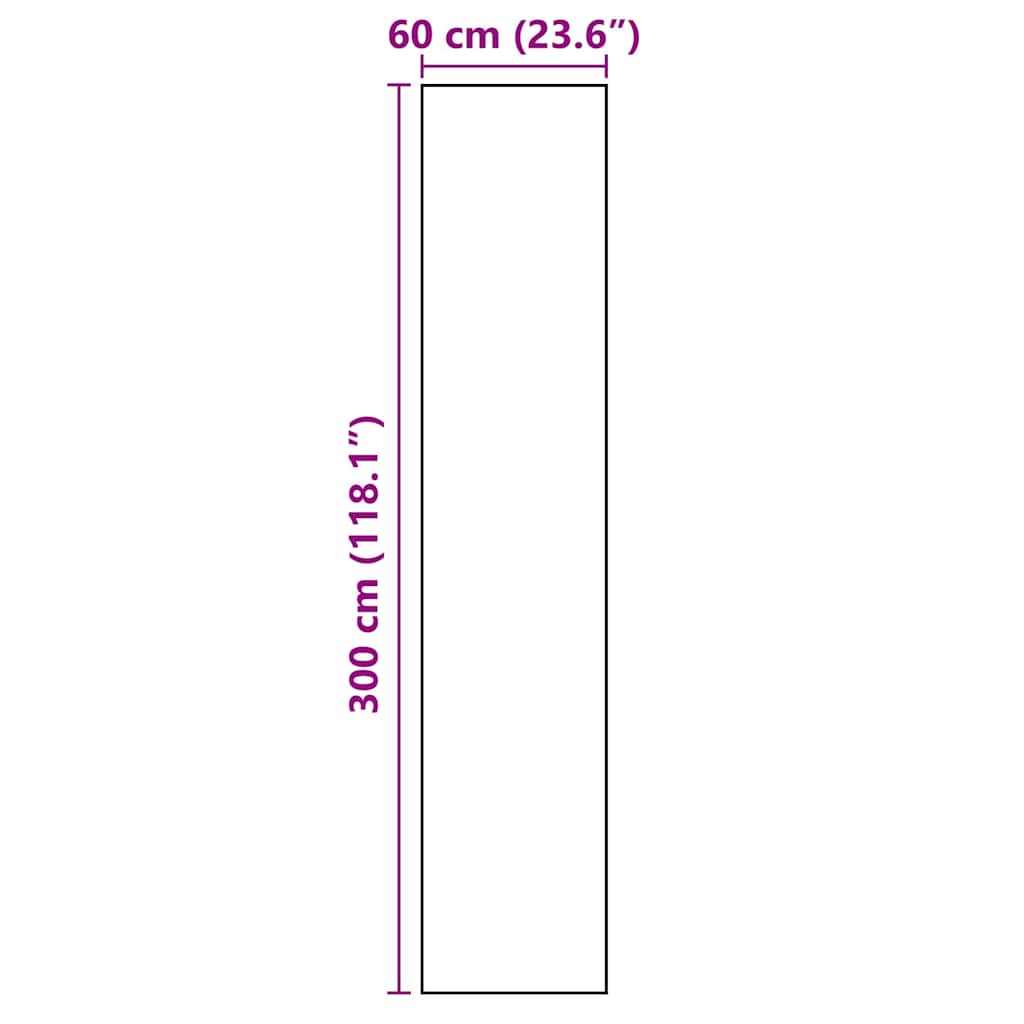 Kuhinjski Tepih Bijelo 300 x 60 cm Baršun