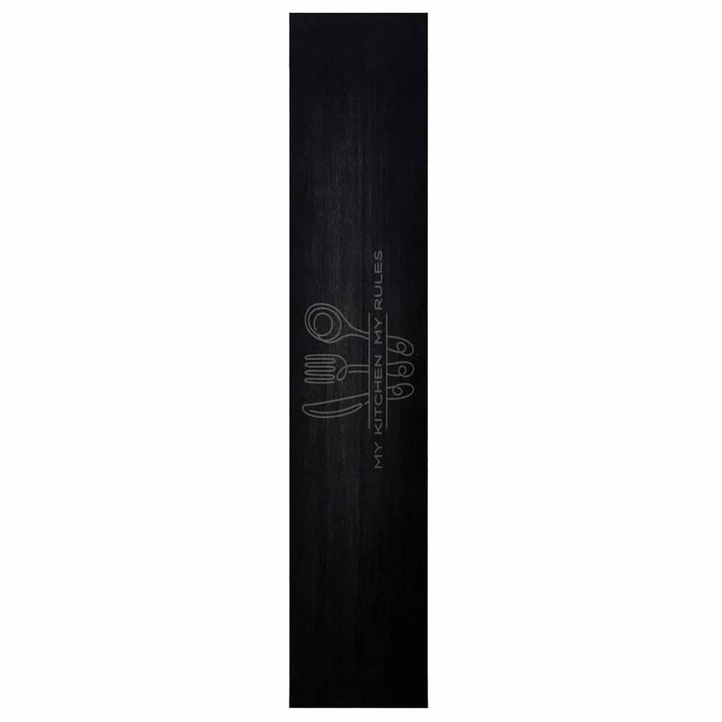 Kuhinjski Tepih Pribor za jelo Crna 300 x 60 cm Baršun