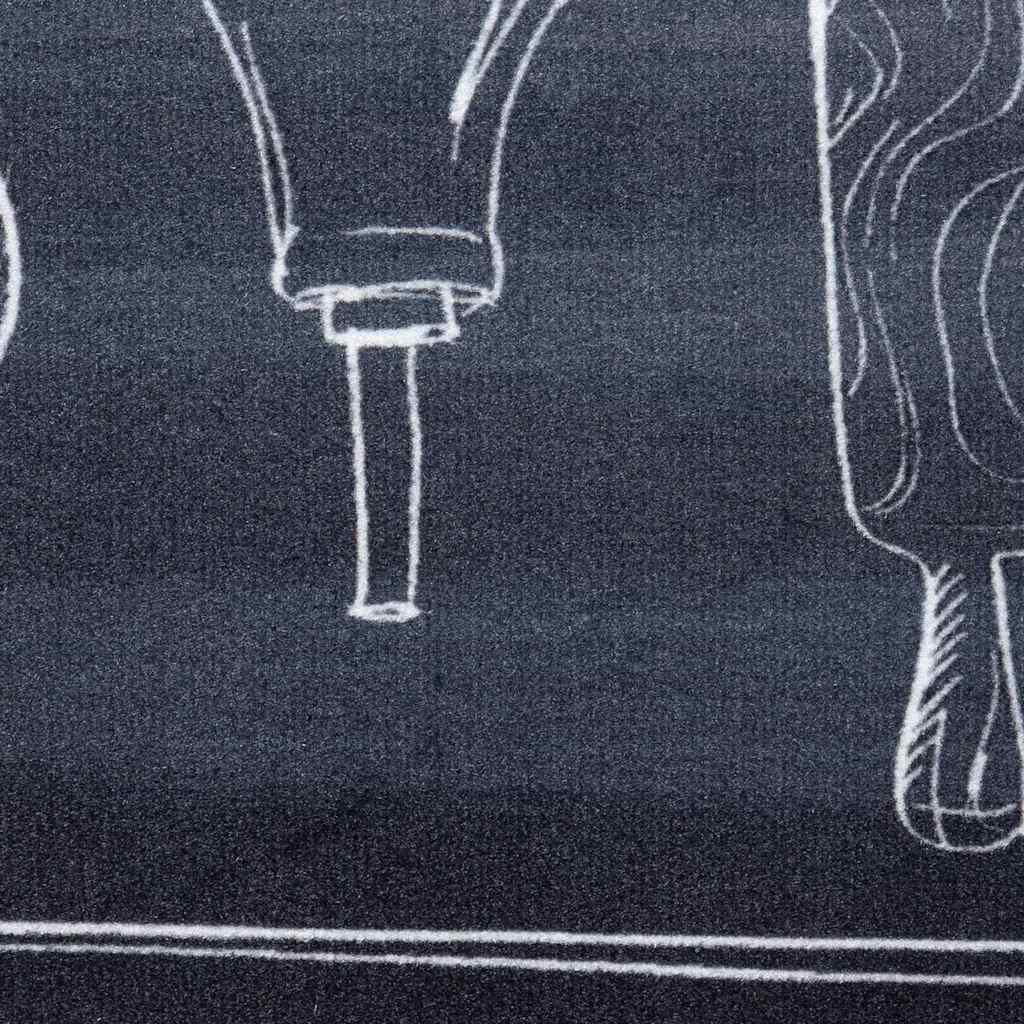 Kuhinjski Tepih Crna 150 x 45 cm Baršun