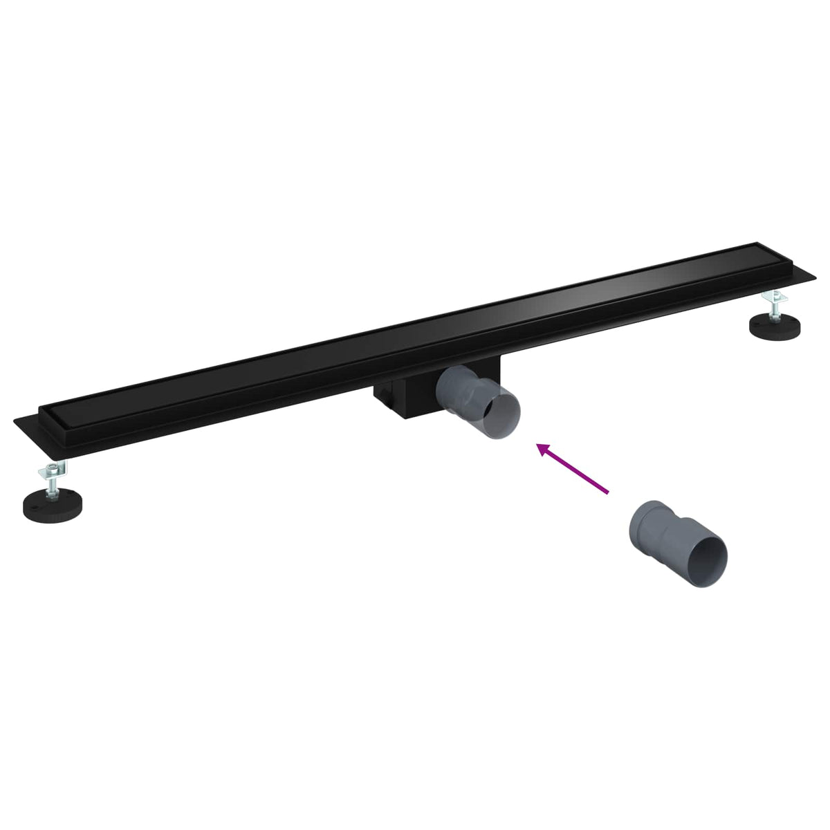 2 u 1 odvod za tuš Crna 100 cm Nehrđajući čelik 304