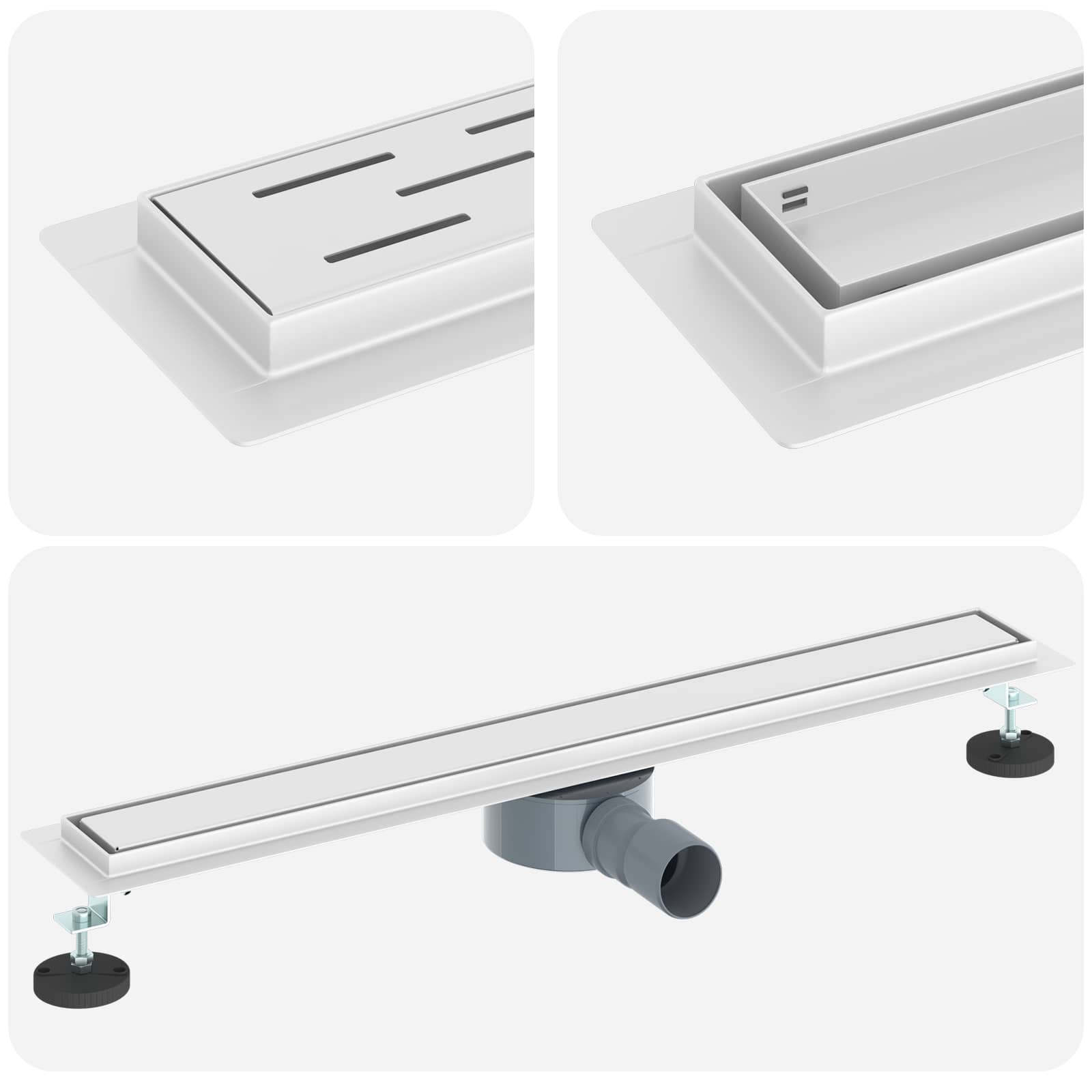 Tuš kanal 2-u-1 sa 360° sifonom Srebrno 70 cm