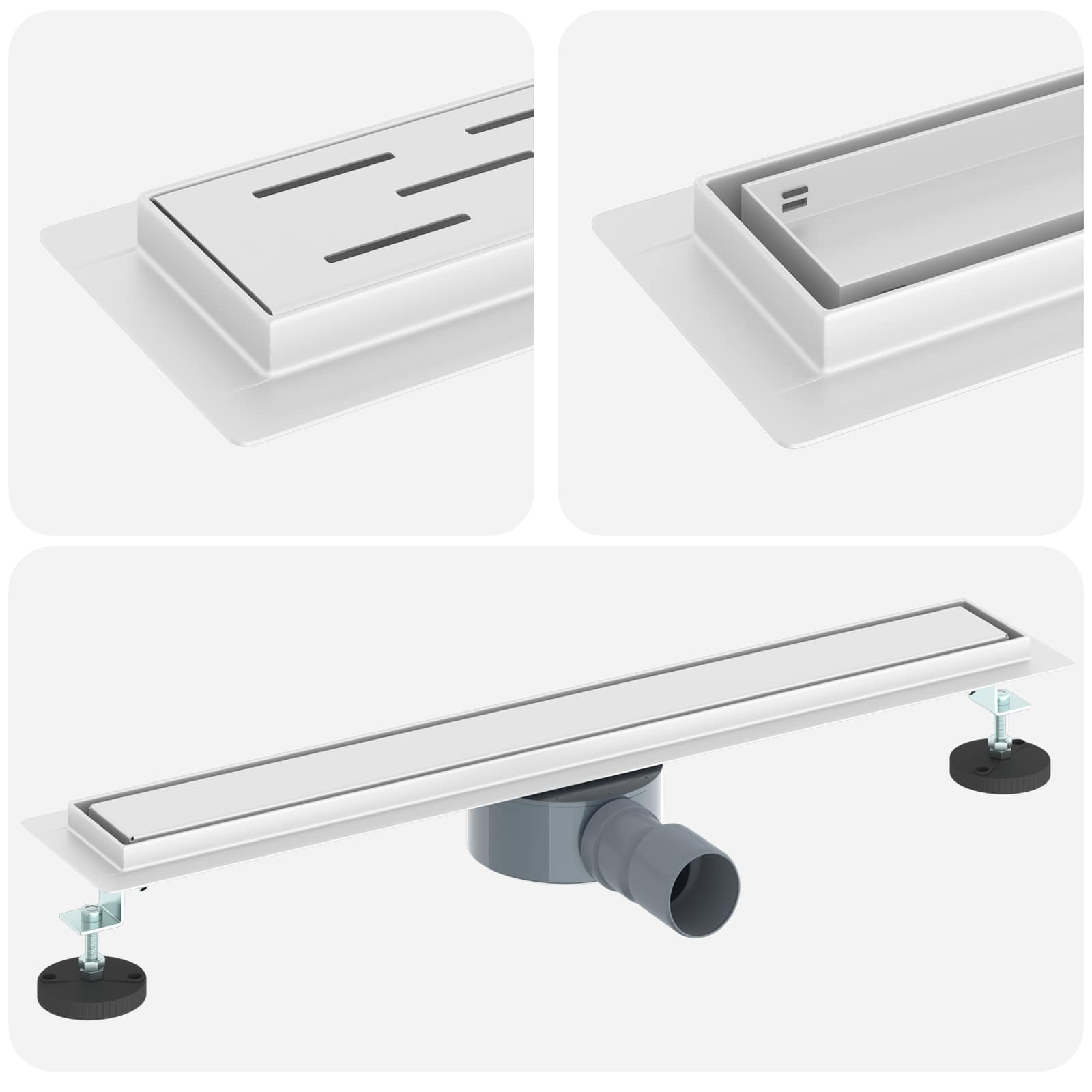 Tuš kanal 2-u-1 sa 360° sifonom Srebrno 60 cm