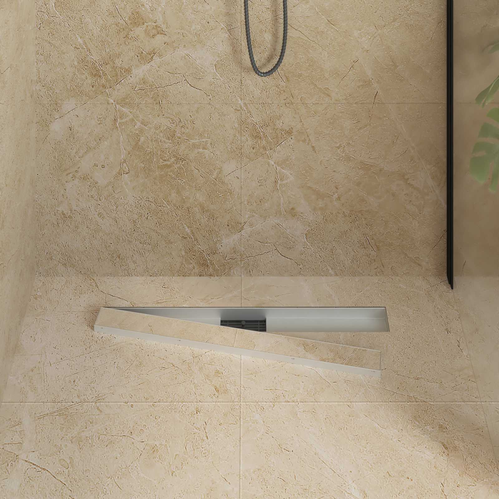 2 u 1 odvod za tuš Srebrno 80 cm Nehrđajući čelik 304