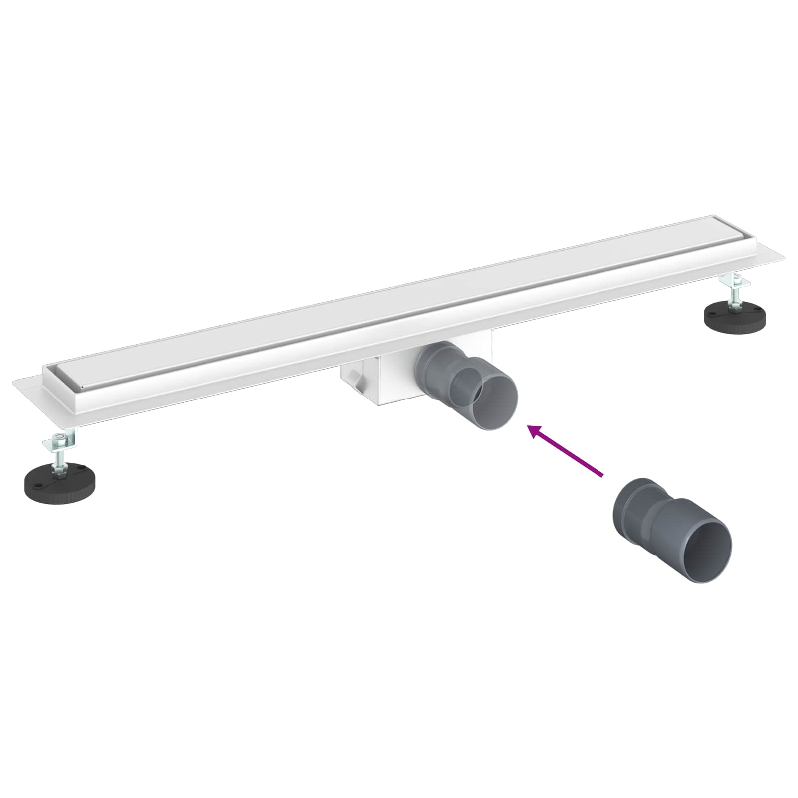 2 u 1 odvod za tuš Srebrno 80 cm Nehrđajući čelik 304