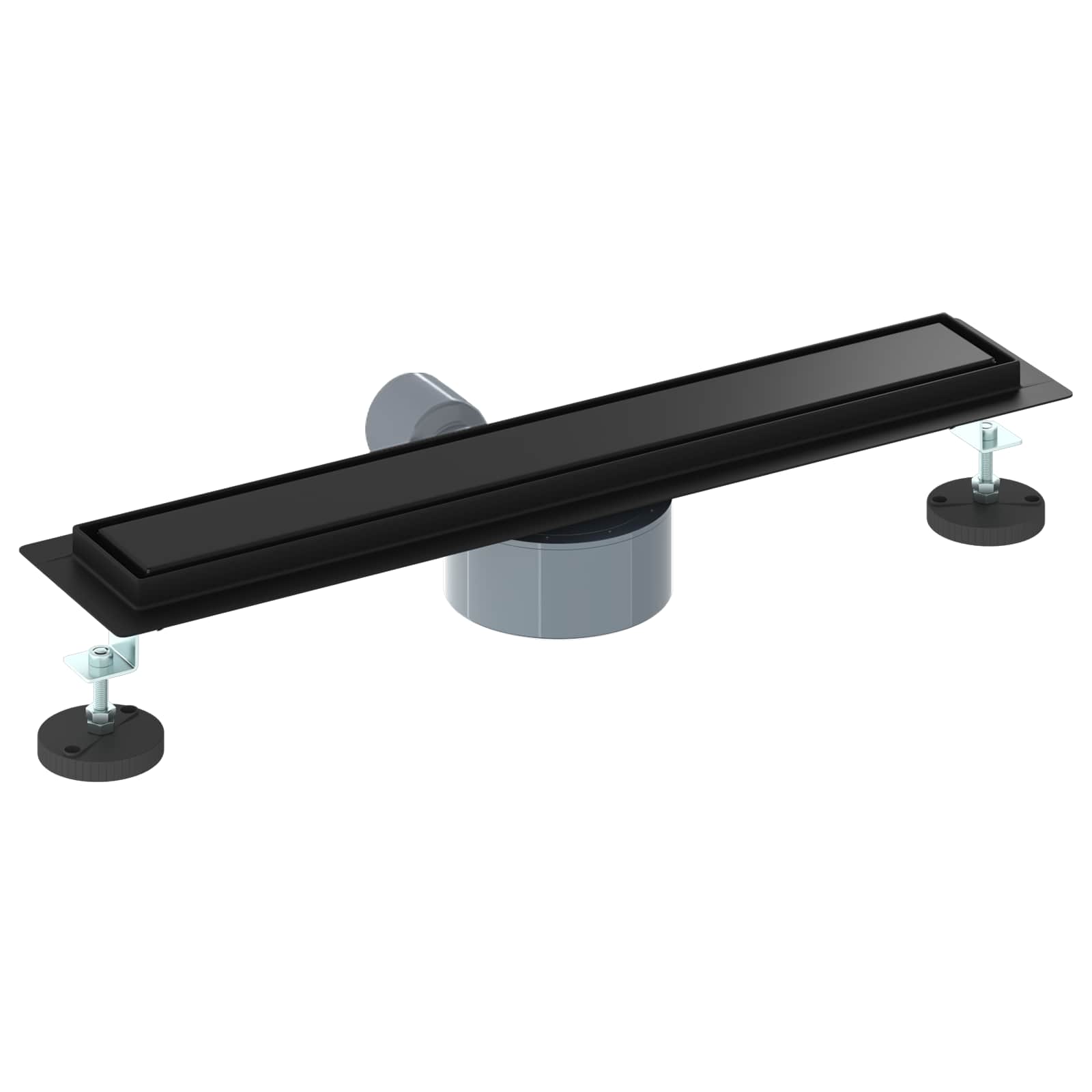 Tuš kanal 2-u-1 sa 360° sifonom Crna 60 cm Nehrđajući čelik 304