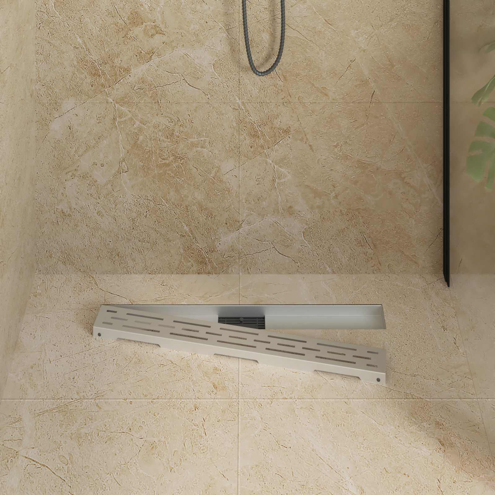 Odvod za tuš s dizajnom linije Srebrno 70 cm