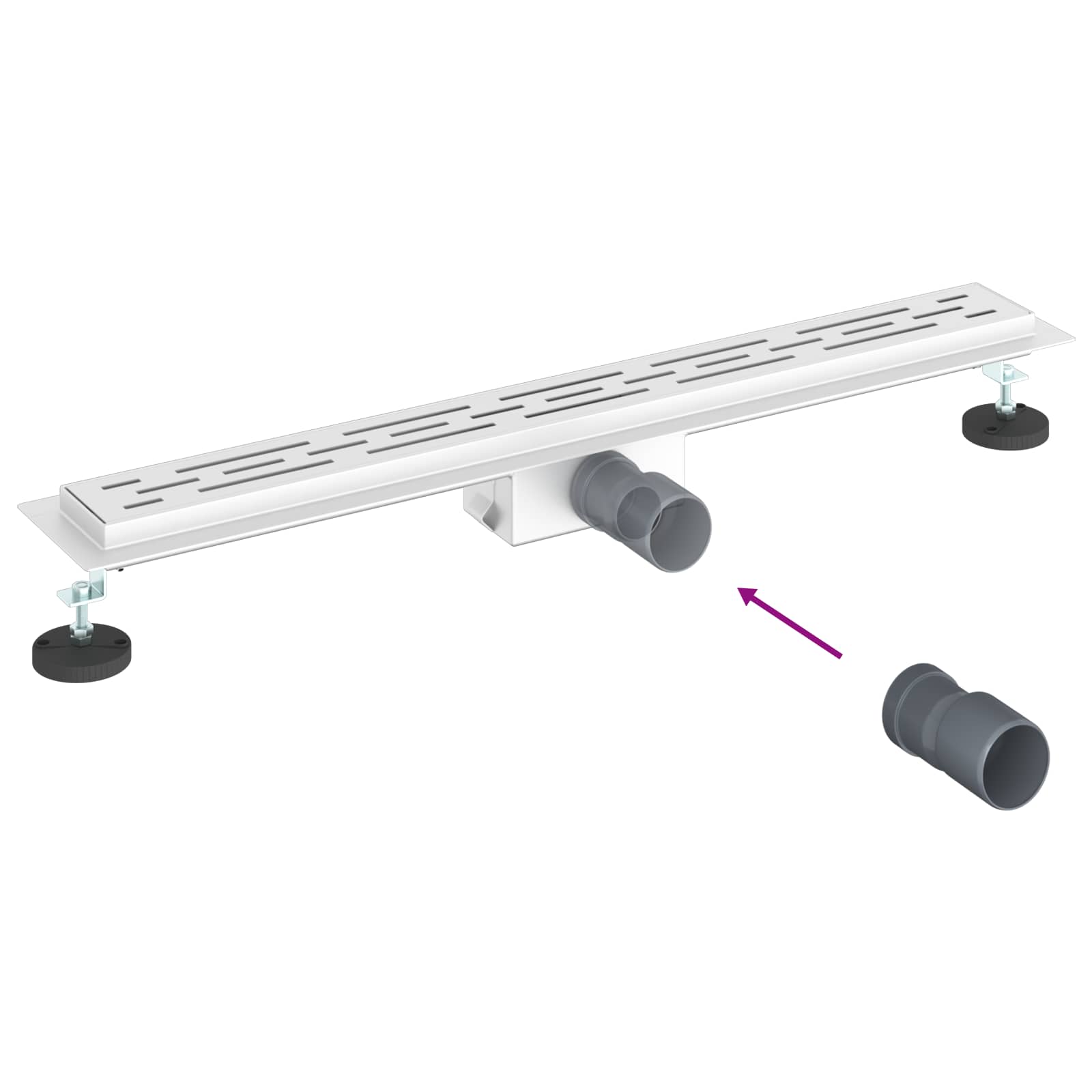 Odvod za tuš s dizajnom linije Srebrno 70 cm