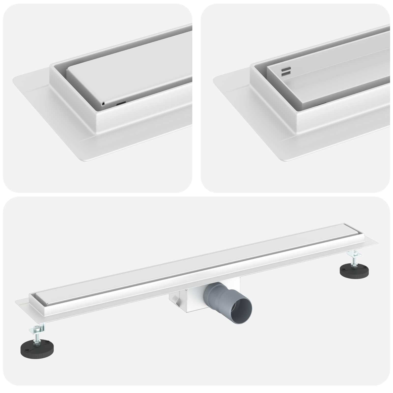 2 u 1 odvod za tuš Srebrno 70 cm Nehrđajući čelik 304