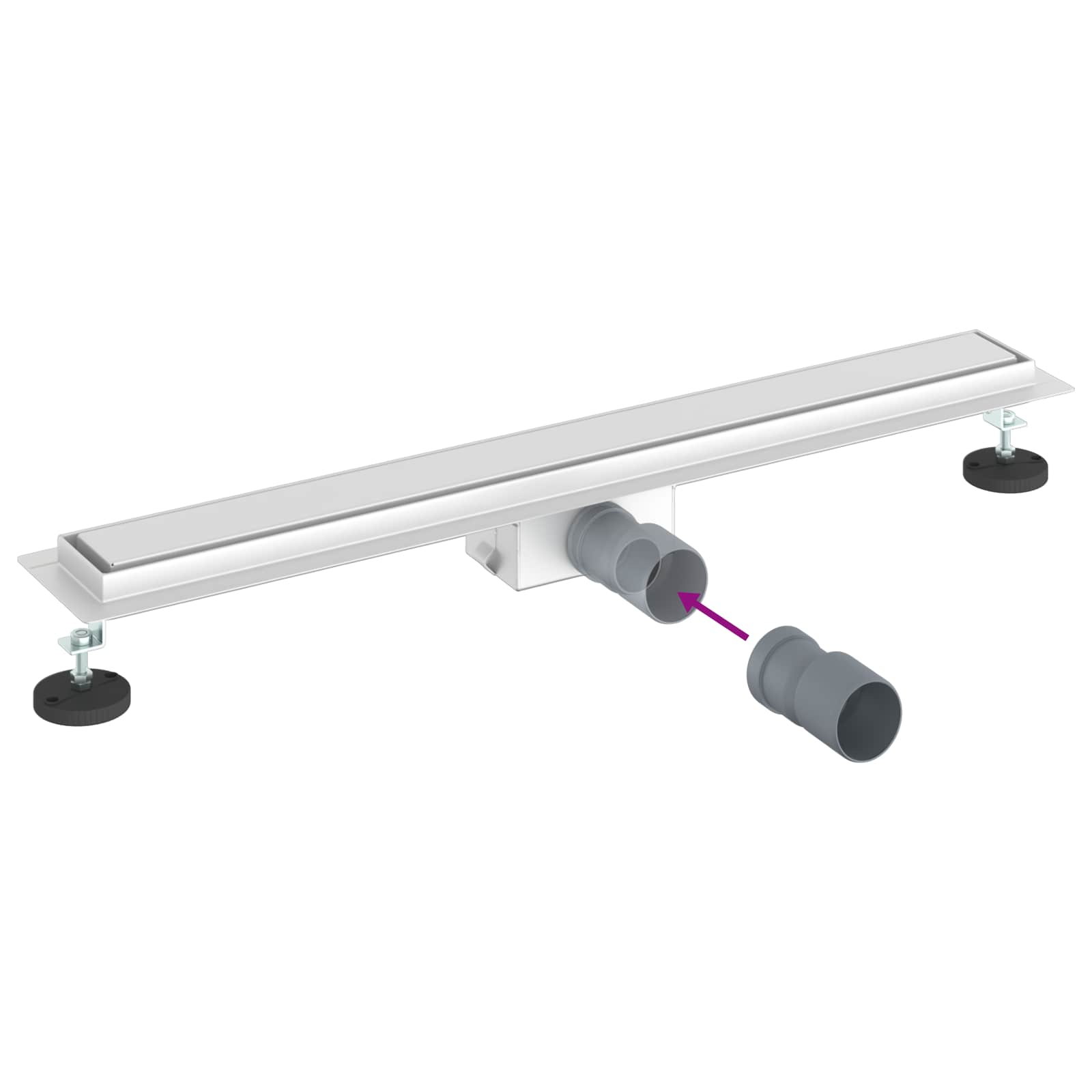 2 u 1 odvod za tuš Srebrno 70 cm Nehrđajući čelik 304