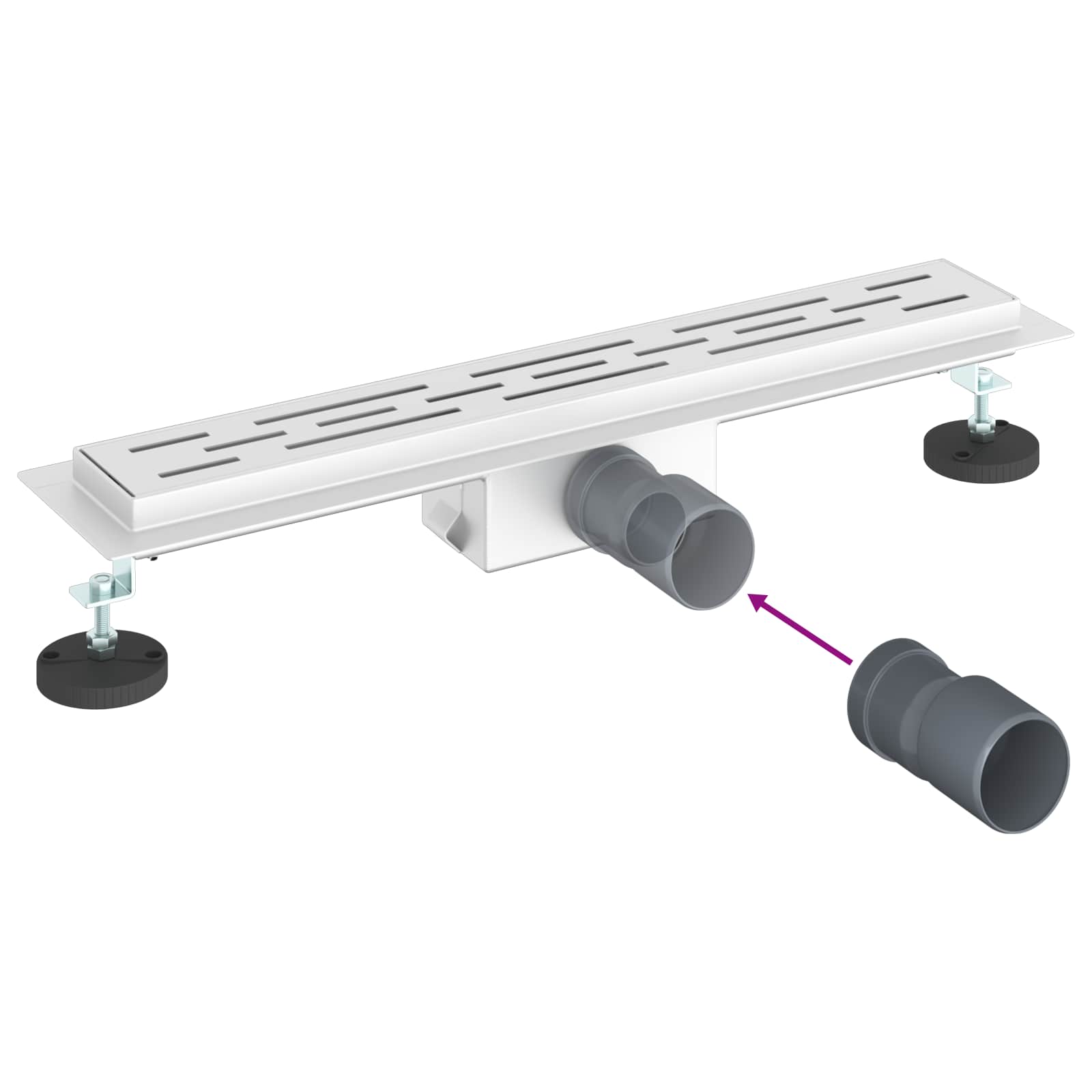 Odvod za tuš s dizajnom linije Srebrno 60 cm