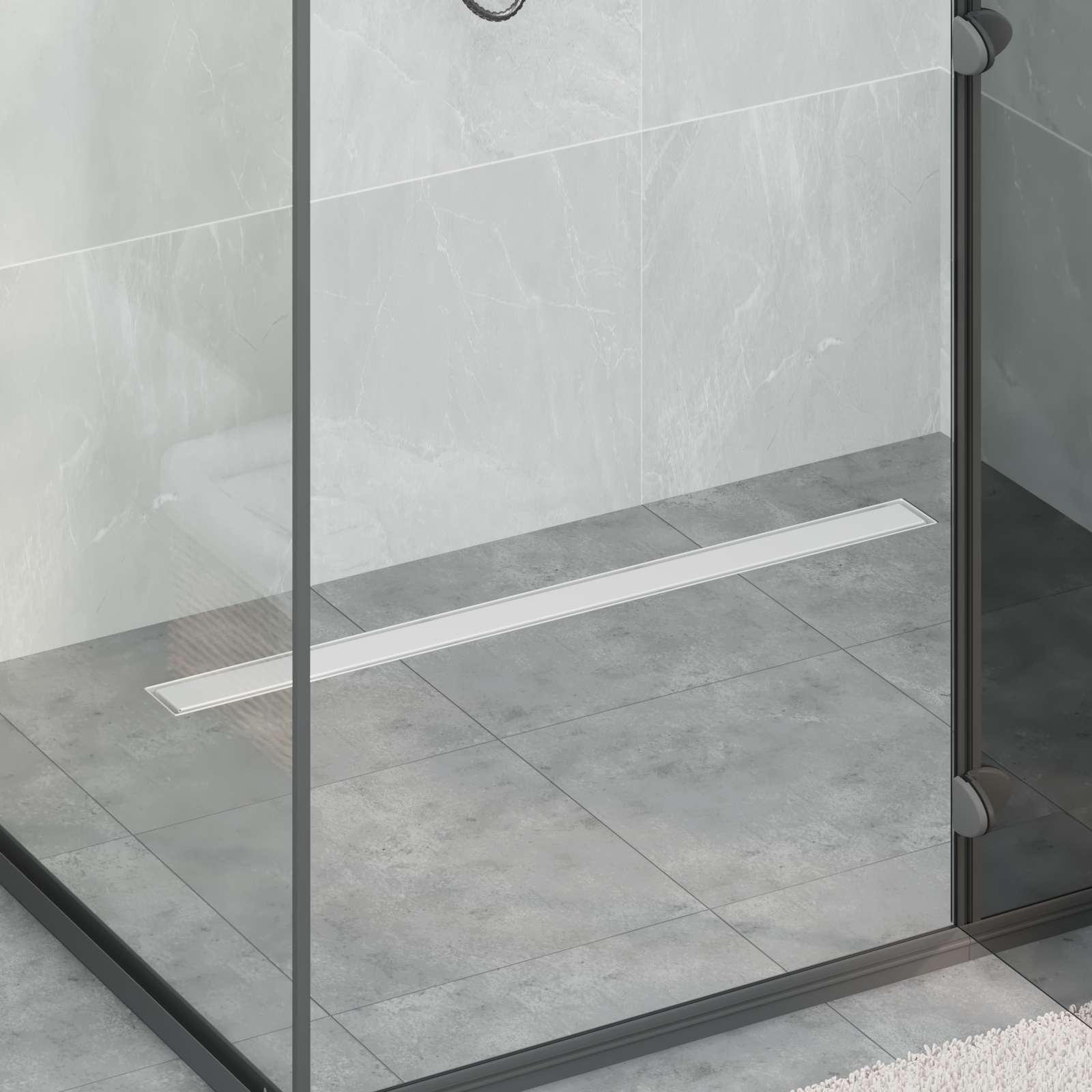 2 u 1 odvod za tuš Srebrno 90 cm Nehrđajući čelik 304