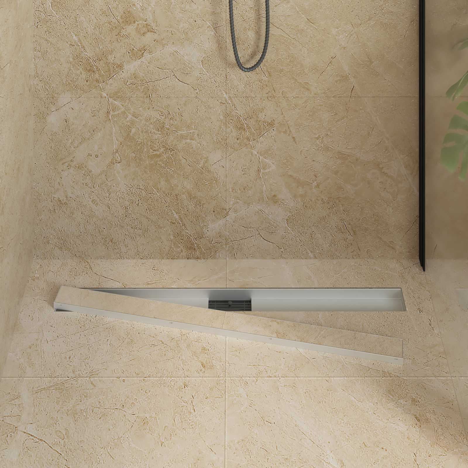 2 u 1 odvod za tuš Srebrno 90 cm Nehrđajući čelik 304