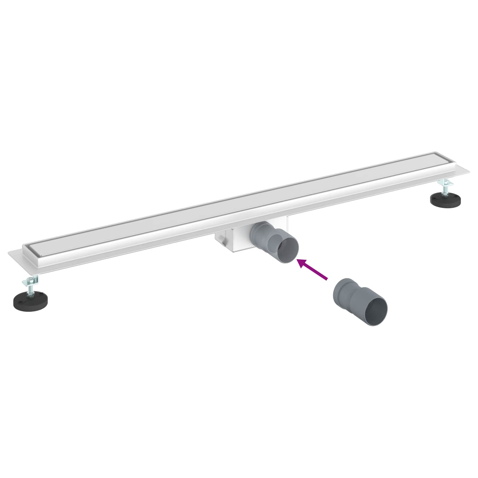 2 u 1 odvod za tuš Srebrno 90 cm Nehrđajući čelik 304
