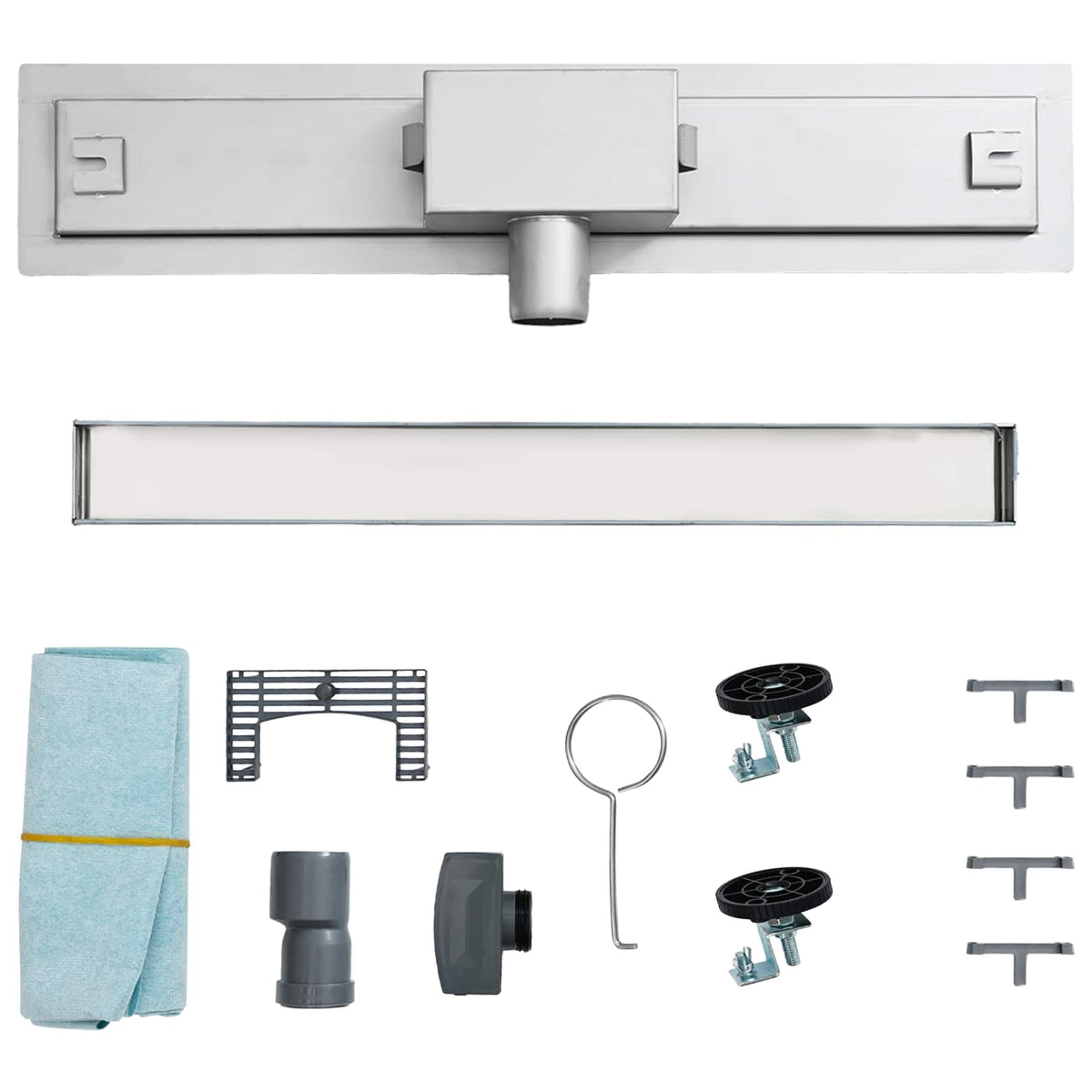 2 u 1 odvod za tuš Srebrno 60 cm Nehrđajući čelik 304