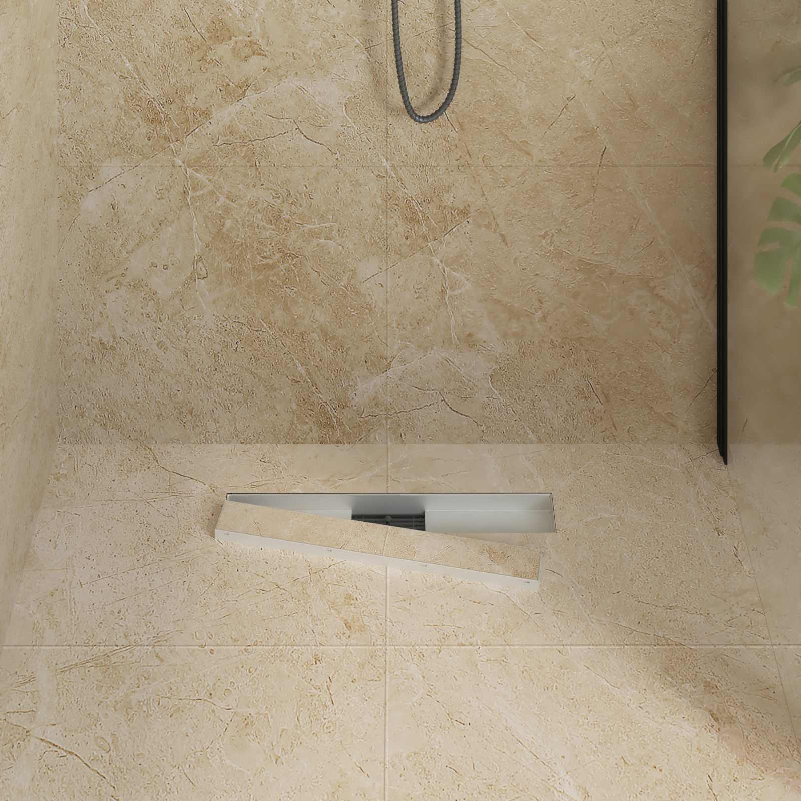 2 u 1 odvod za tuš Srebrno 60 cm Nehrđajući čelik 304