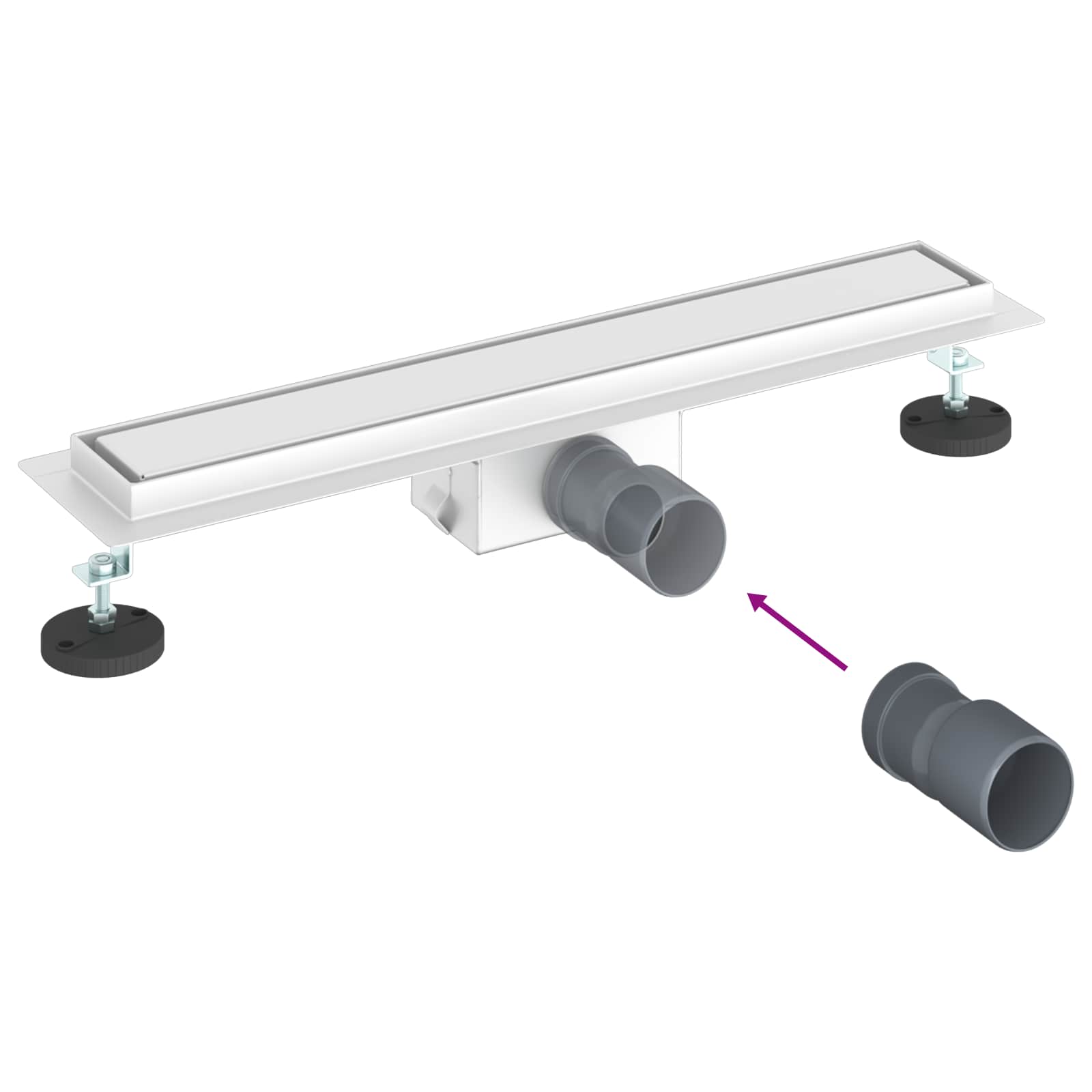 2 u 1 odvod za tuš Srebrno 60 cm Nehrđajući čelik 304