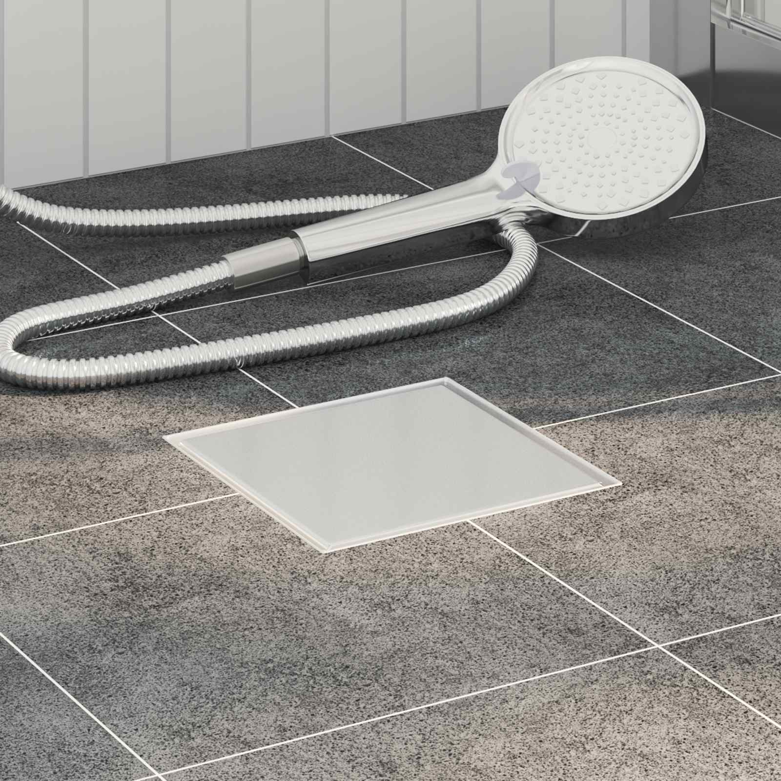 2 u 1 odvod za tuš Srebrno 20 x 20 cm Nehrđajući čelik 304