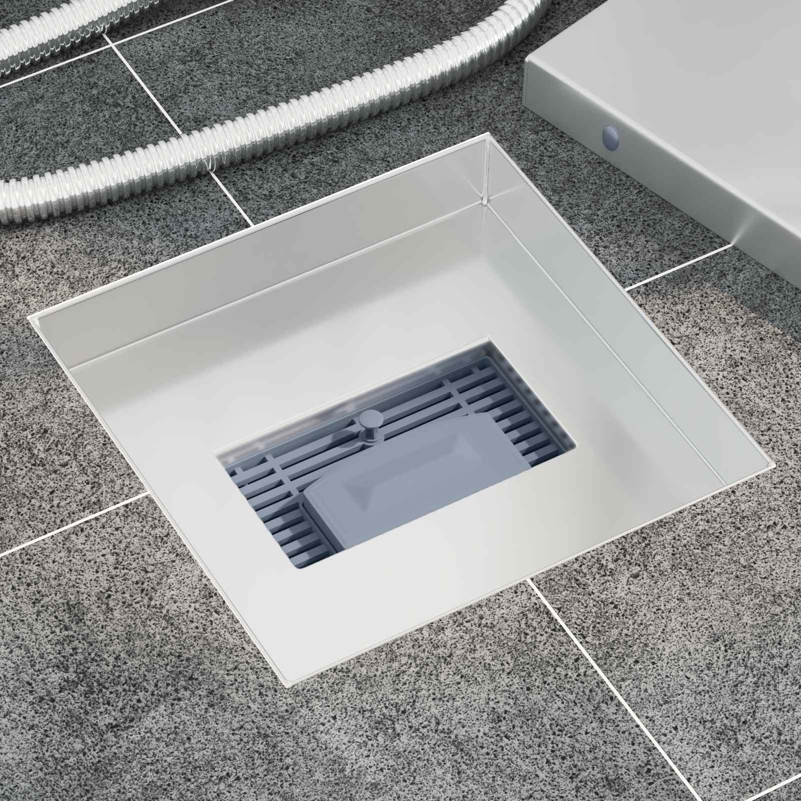 2 u 1 odvod za tuš Srebrno 20 x 20 cm Nehrđajući čelik 304