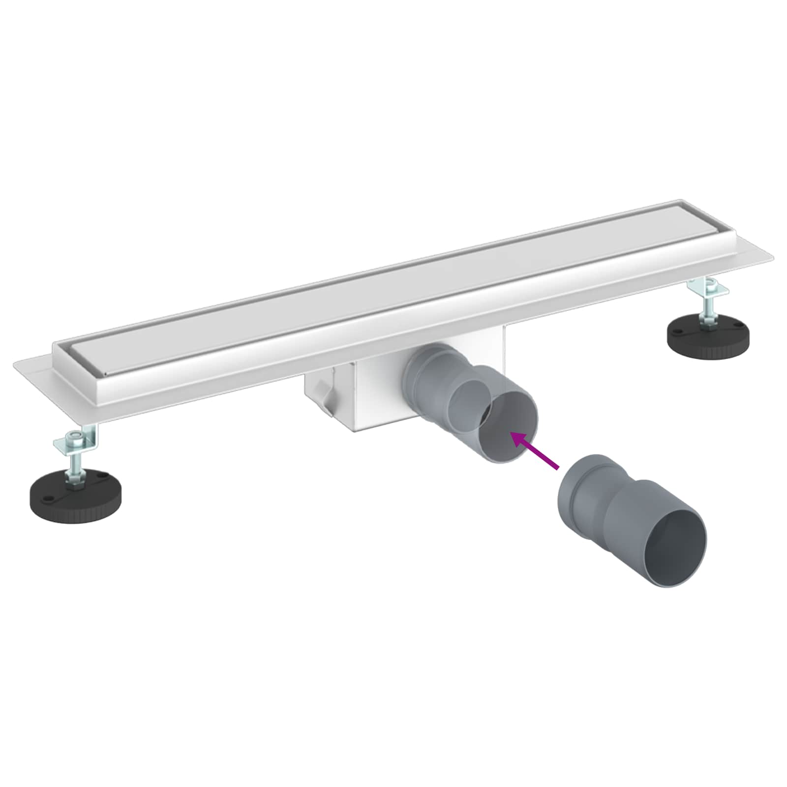 2 u 1 odvod za tuš Srebrno 50 cm Nehrđajući čelik 304