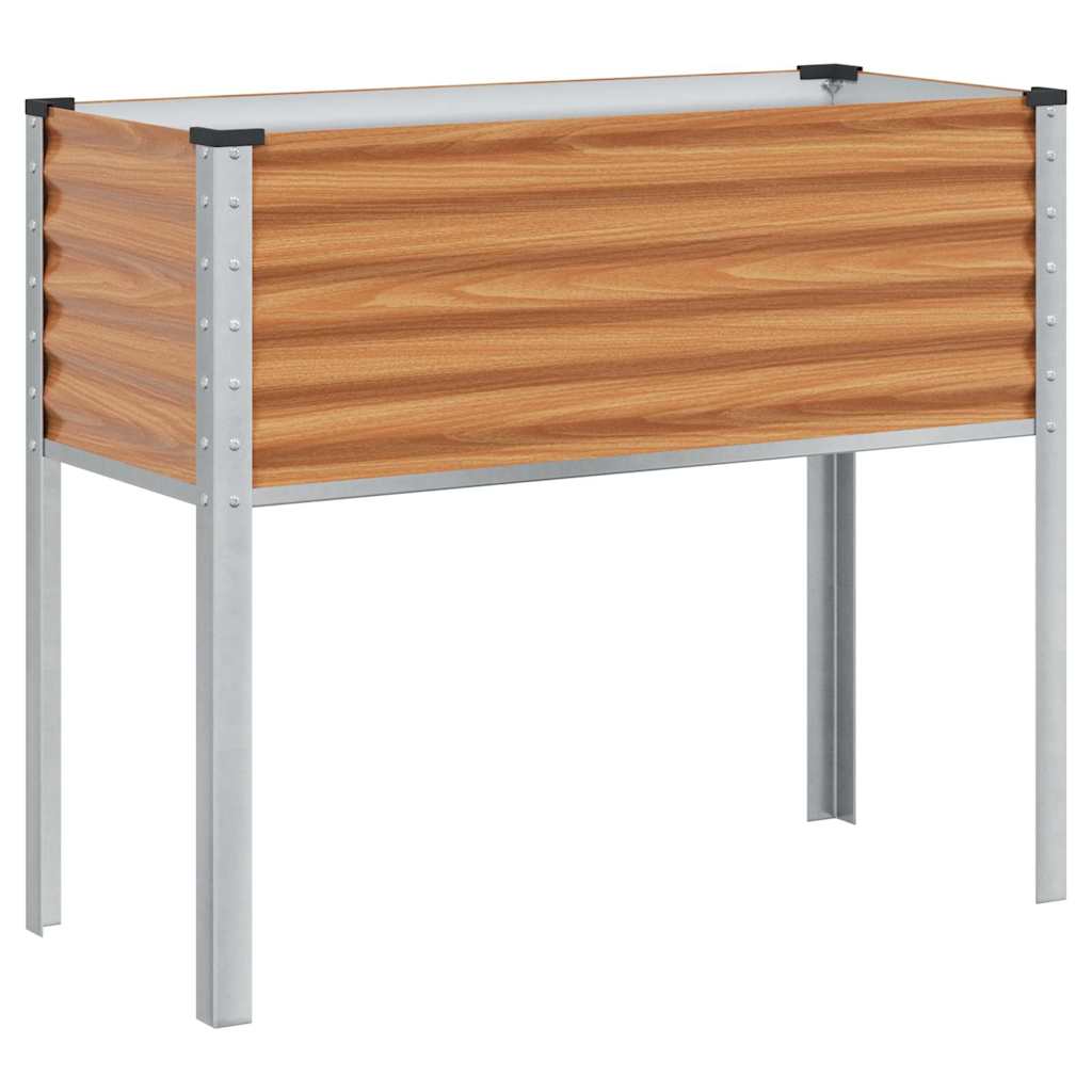 Vrtna saksija Svijetlosmeđa 100 x 45 x 90 cm Cinkani čelik